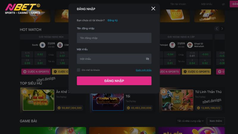 Các bước đăng nhập Nbet thành công ngay từ lần đầu